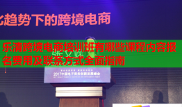 乐清跨境电商培训班有哪些课程内容报名费用及联系方式全面指南